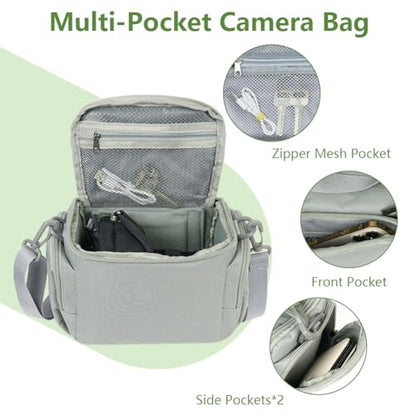 Ainiv DSLR Camera Bag, Large Waterproof Anti-Shock SLR Camera Case, Grey - color: Grey