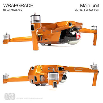 Wrapgrade Main Unit Skin Compatible with DJI Mavic Air 2 (Butterfly Copper) - color: BUTTERFLY COPPER