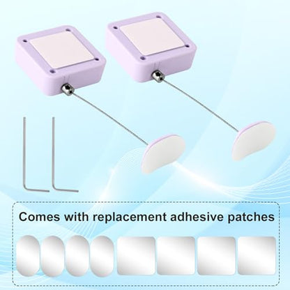 4 Pcs Retractable Remote Control Tether Locks, 6.7ft/2.04m Adjustable Security Control Cable Cord Remote Leash Lanyard for Showroom Office Home TV Remotes Gaming Controllers Tablets Keyboards (White)