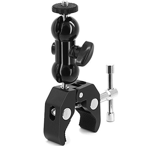 Anwenk Double Ballhead Ball Arm Camera Clamp Mount Monitor Mount Bracket with Super Clamp Compatible with Ronin M Ronin MX Freefly MOVI - color: DoubleBall+SuperClamp