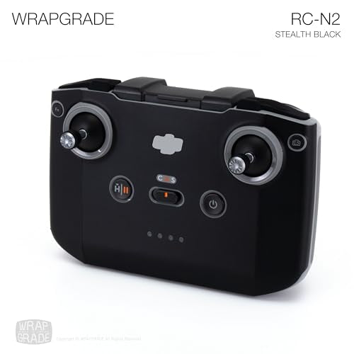 WRAPGRADE Skin Stickers Compatible with DJI RC-N2 (Stealth Black) - color: STEALTH BLACK