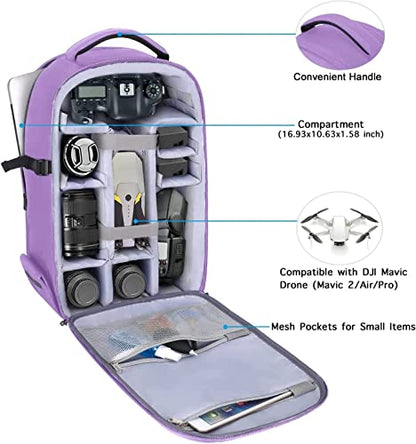 MOSISO Camera Backpack, DSLR/SLR/Mirrorless Photography Camera Bag - color: Purple
