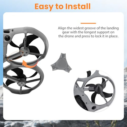 Landing Gear for DJI Avata 360 Drone, Height Increase Extended Legs, Anti-Scratch Protective Bracket, Quick Release Tripod Support, Drone Accessories (Grey) - color: Gray