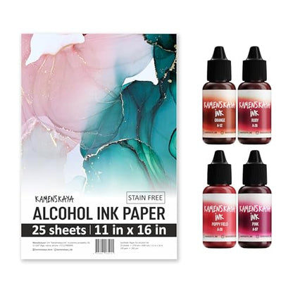 Kamenskaya Alcohol Ink Set with Alcohol Ink Paper