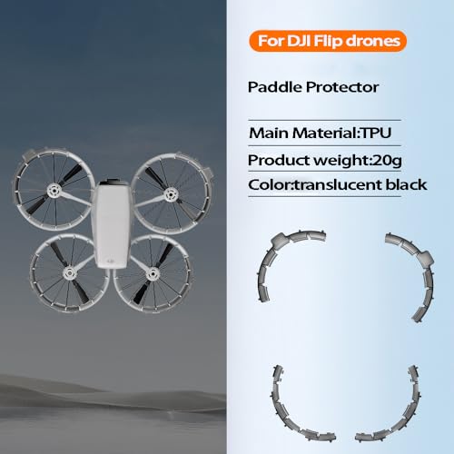 Protective Guard Bumper Ring for DJI Flip Drone Propellers Bezel Anti-Collision Protectors Prop Frame Cover Guards Accessories (Black)