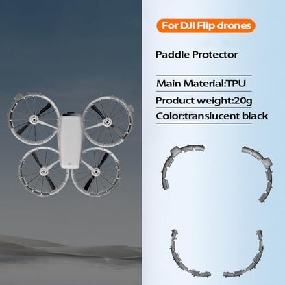 Protective Guard Bumper Ring for DJI Flip Drone Propellers Bezel Anti-Collision Protectors Prop Frame Cover Guards Accessories (Black)
