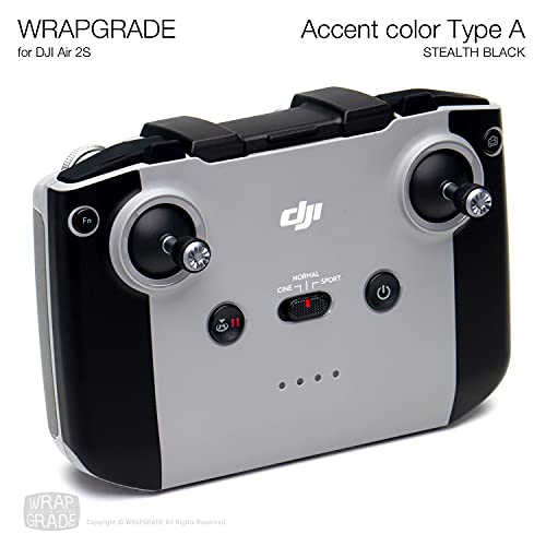 Wrapgrade Skin Compatible with DJI Air 2S | Accent Color A (Stealth Black) - color: Stealth Black