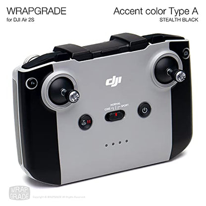 Wrapgrade Skin Compatible with DJI Air 2S | Accent Color A (Stealth Black) - color: Stealth Black