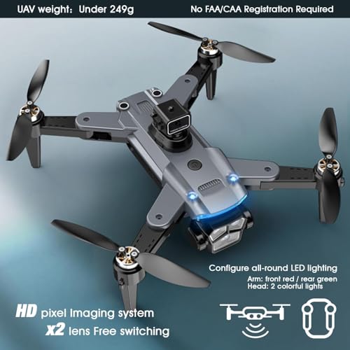 4K Drone with Camera for Adults, Foldable Quadcopter with 4.3" Screen Remote Controller, Brushless Motor,Obstacle Avoidance,Under 249g，One-Key Takeoff & Auto Follow,2Batteries,Portable HD Drone