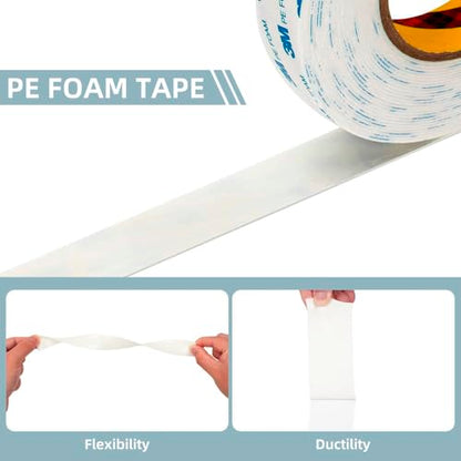 3M Double Sided Tape 1"×16.5Ft No Damage Double Sided Wall Tape - color: White, size: Width: 1''
