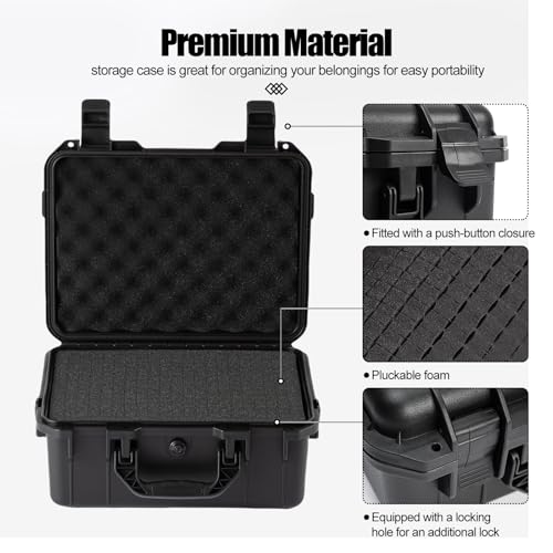 small Hard case Waterproof Hard Case with DIY Customizable Foam Insert Portable Protective for Camera Drones Equipments Tools Test Instruments 14.2''x11.4''x6.3'' - color: 14.2''x11.4''x6.3''
