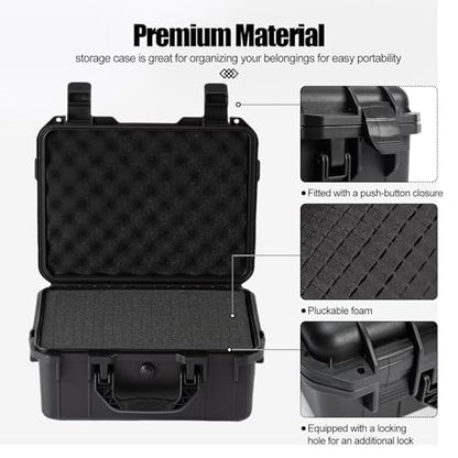small Hard case Waterproof Hard Case with DIY Customizable Foam Insert Portable Protective for Camera Drones Equipments Tools Test Instruments 14.2''x11.4''x6.3'' - color: 14.2''x11.4''x6.3''