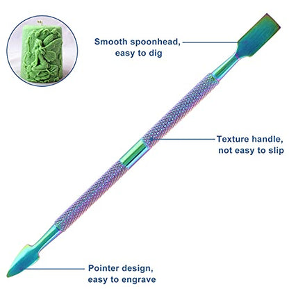 suiwotin 3PCS Wax Carving Tools, Rainbow, Stainless Steel - color: Rainbow - 3PCS