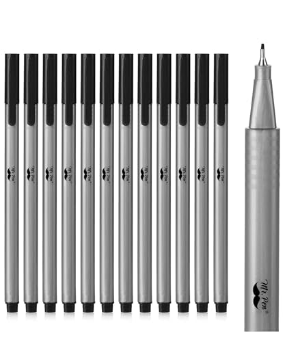 Mr. Pen- Black Fineliner Pens, 12 Pack, Fine Point - color: Black, size: 12 Pack