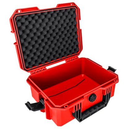 Eylar 13.8" Intact Series Compact Hard Camera Case, Lightweight and Durable Stacker Design with Foam - color: Red