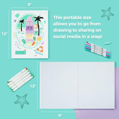 Ohuhu 9"x12" Double-Sided Bleedproof Marker Pad Art Sketchbook 60 Sheets