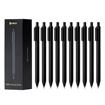 Kaco PURE Gel Pens Black Ink 0.7mm Medium Point 10 Pieces Set Quick Drying - color: 0.7mm 10 PCS Black