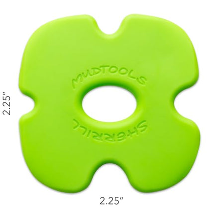 Mudtools Edgy Rib, Green Medium - Polymer Pottery Tool for Rims - color: Green - Medium
