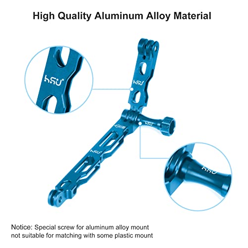 HSU Aluminum Alloy Extension Arm Kit Metal Pole Mount Helmet Stick (7 Pcs) - color: Blue