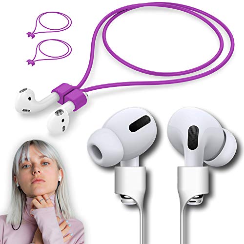 Ultra Strong Magnetic Airpod Pro Strap Anti-Lost Cord Sports Lanyard Compatible with Airpods 3rd 2nd Generation Pro 3 2 1 (3 Purple) - color: Purple3pack