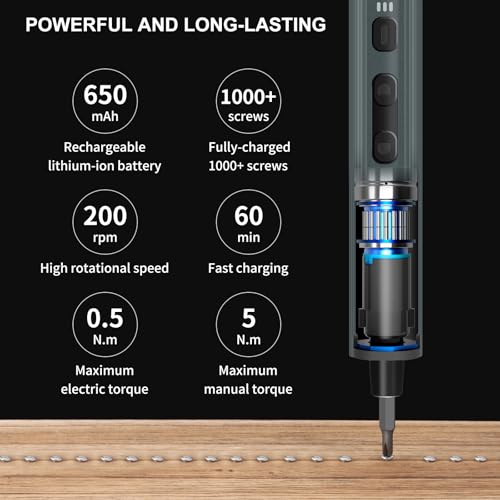 STREBITO Electric Screwdriver, 155 in 1 Precision Electric Screwdriver Set - color: Black