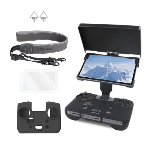 Remote Control Sunshade for DJI Mavic 4 RC Pro 2 Remote Control Silicone Case Sleeve/Controller Screen Protector & Adjustable PU Neck Strap & Standard Lanyard Screw Accessories - size: 11*33