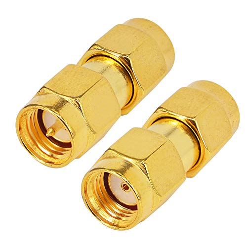 SMA Male to RP-SMA Male Adapter Coax Gender Changer RF Connector 2 Pack