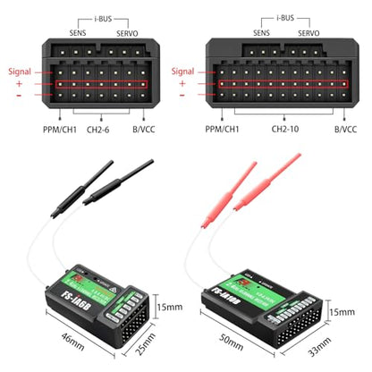 Flysky 10CH RC Transmitter Combo, 2.4G Radio Mode 2 (FS-I6X + iA10B) - size: i6X+iA10B