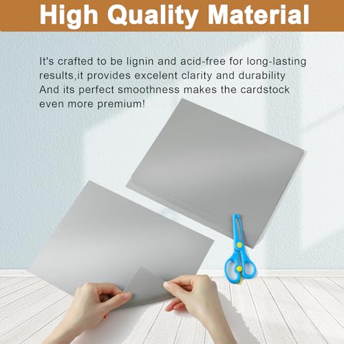 Silunkia 28 Sheets Shimmer Gray Cardstock 8.5 x 11 Craft Paper 92lb - color: Silver, size: 28 Sheets