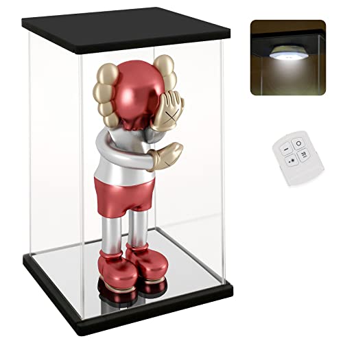 NONEMEY Clear Acrylic Display Case with Remote Control Light for 1000% Bearbrick, Dustproof Model Showcase Organizer Box, Display Case for Collectibles Bearbrick (15.7×12×30inch,40×30×76cm) - size: 15.7×12×30 inch, 40×30×76 cm