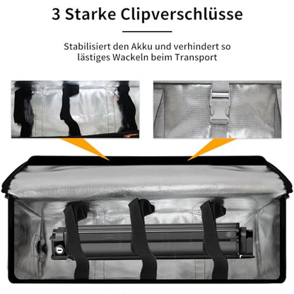 Ebike Battery Bag, 8 Layers, Fire Protection, Fireproof Battery Bag, Waterproof, Explosion-Proof, Ebike Battery Protective Case, black red, L, utilitarian