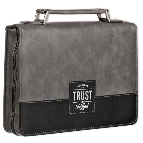Christian Art Gifts Faux Leather Bible Cover for Men: Trust in the Lord - size: Large