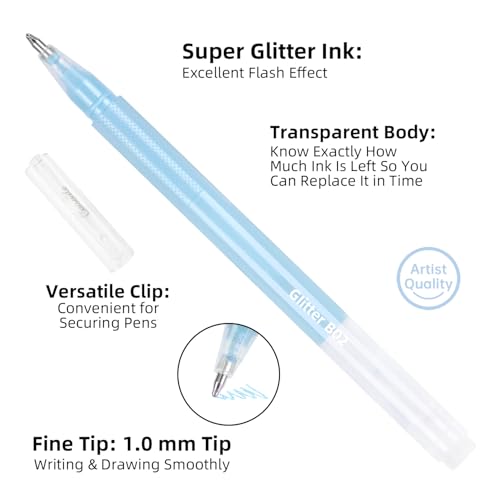 80 Colors Glitter Gel Pens Set High-Capacity - color: 80 colors