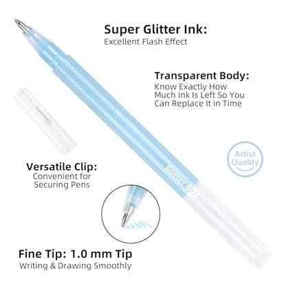 80 Colors Glitter Gel Pens Set High-Capacity - color: 80 colors