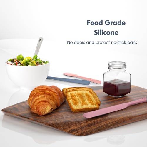 ChefAide 5 Pieces Silicone Spatulas Set, Heat Resistant Rubber Spatula - color: Pale Terracotta, size: 5 pieces