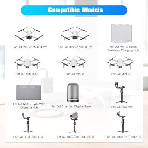 30W Power Adapter Charger for DJI Drone Mini 4K/ 4 Pro/ 3-Pro/ 3/ 3Pro Two-Way Charging Hub - Black - color: black