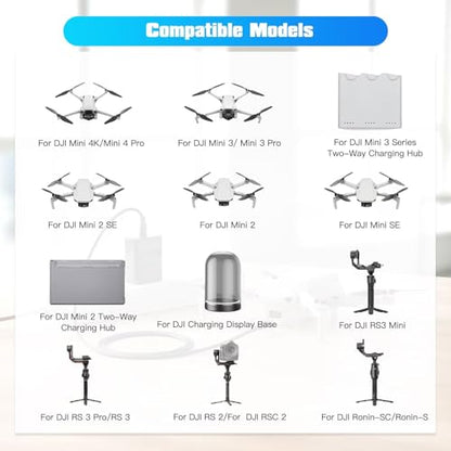 30W Power Adapter Charger for DJI Drone Mini 4K/ 4 Pro/ 3-Pro/ 3/ 3Pro Two-Way Charging Hub - Black - color: black