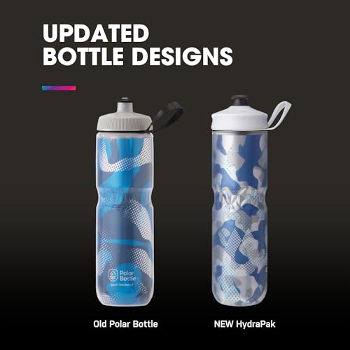 HydraPak Polar Sport Insulated Water Bottle 2-Pack (24oz, Contender Blue) - color: Contender Blue, style: 24oz/700ml (2-Pack)
