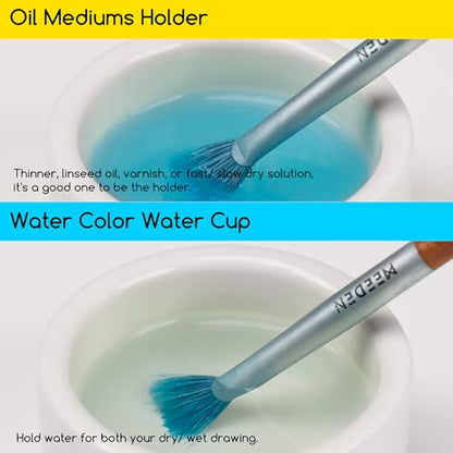 MEEDEN 2 Pack Porcelain Palette Cup: Deep Well Oil Paint Dipper - size: Not Available | 2 Wells