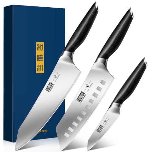 HOSHANHO 3-Piece Knife Set, Ultra Sharp Japanese Kitchen Chef Knife Set - size: 3.75"