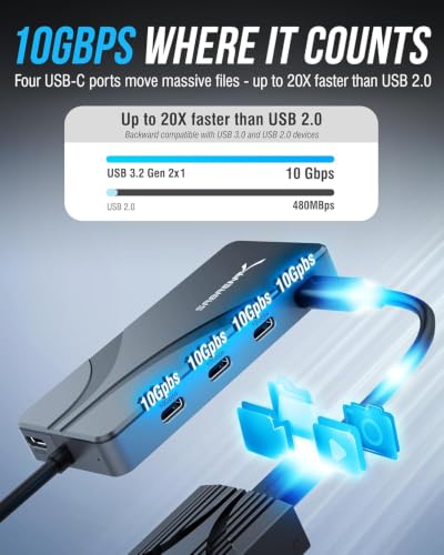 SABRENT OMNIPORT 7D USB-C Dock, Dual 4K HDMI, 100W PD (HB-UC7D) - size: 7-in-1 Dual Display