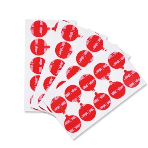 3M Round Double Sided Adhesive Pads Dia. 1'' 40 Pcs Clear Heavy Duty - color: Clear, size: Round 1''