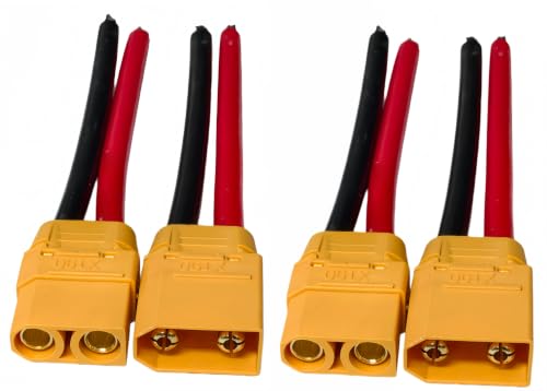 2 Pairs XT90H XT90 Plug Male and Female Connector with 90mm 10AWG Wire for RC Lipo Battery FPV Racing Drone