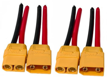 2 Pairs XT90H XT90 Plug Male and Female Connector with 90mm 10AWG Wire for RC Lipo Battery FPV Racing Drone