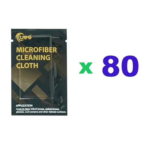 UES 80 Packs of Superfine Lint Free Microfiber Cloth for Lens Cleaning - size: 80pcs