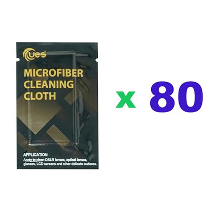 UES 80 Packs of Superfine Lint Free Microfiber Cloth for Lens Cleaning - size: 80pcs