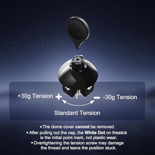 AKNES GuliKit TMR Electromagnetic Joysticks for Switch Pro Controller, 720° Adjustable Tension Stick Replacement, with 3 Pairs Height Thumbstick Caps, Soldering Required