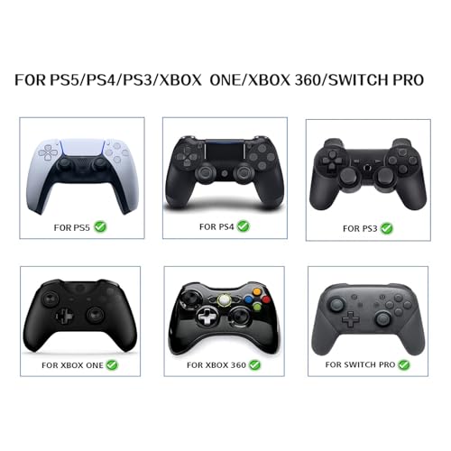 16PCS Silicone Thumb Grips & FPS Aim Rings for PS5, PS4, Switch Pro Controllers - 8 Joystick Caps, 6 Multi-Level Resistance Rings, 2 Protector Rings for Enhanced Grip and Precision Control