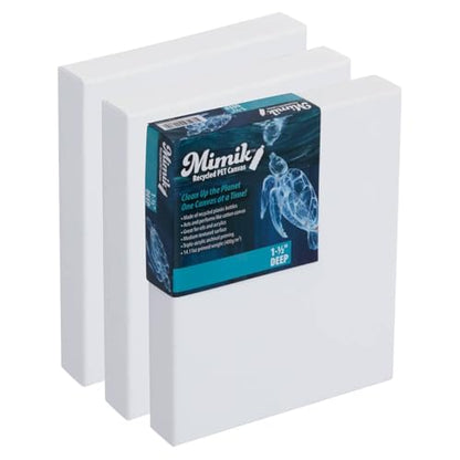 Creative Mark Mimik Recycled Stretched Canvas - 5x7 Box of 3 - Made from Recycled PET Plastic Bottles - Durable Archival Weave - Triple Acrylic Primed Painting Canvases - 400gsm, 1 - size: 5x7"