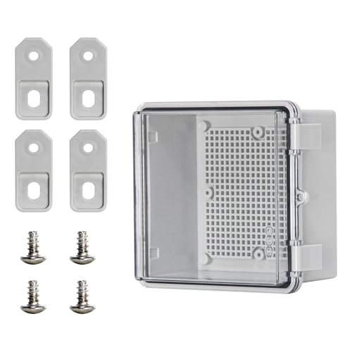 Electrical Junction Box Outdoor Project Box IP66 ABS Plastic Electrical Enclosure Hinged Cover Electric Box Clear(5.9"x5.9"x3.5") - color: Clear, size: 5.9"x5.9"x3.5"